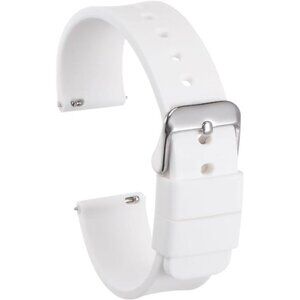 Silicone Watch Band Soft Rubber Replacement Watch Strap White